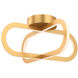Atom 1 Light 16.06 inch Gold Flushmount Ceiling Light