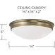 Hansen 3 Light 14 inch Aged Brass Flush Mount Ceiling Light