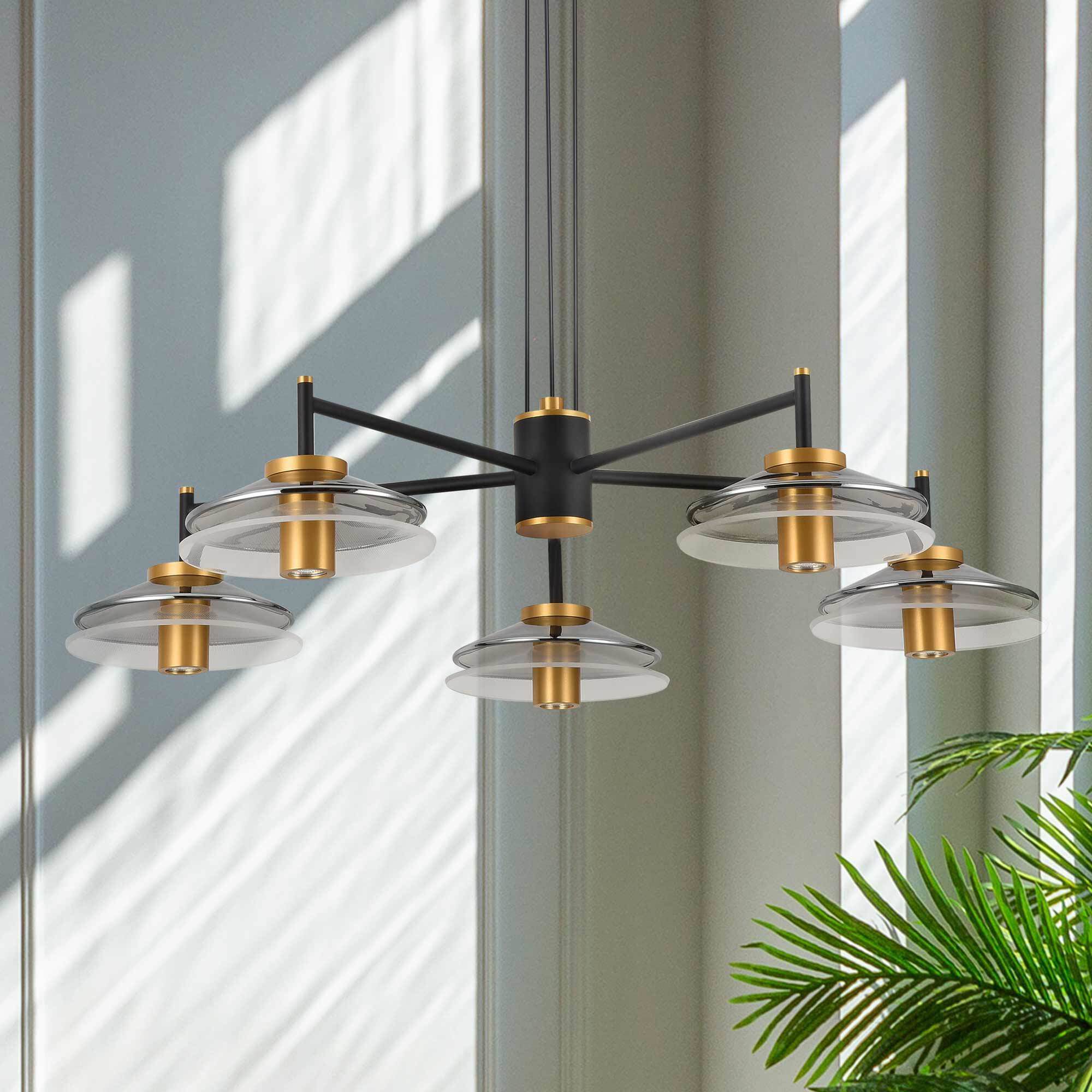 Verona Series 31.5 inch Black/Gold Chandelier Ceiling Light, Artisan Collection