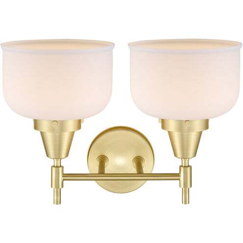 Caden LED 17 inch Satin Brass Bath Vanity Light Wall Light in Matte White Glass