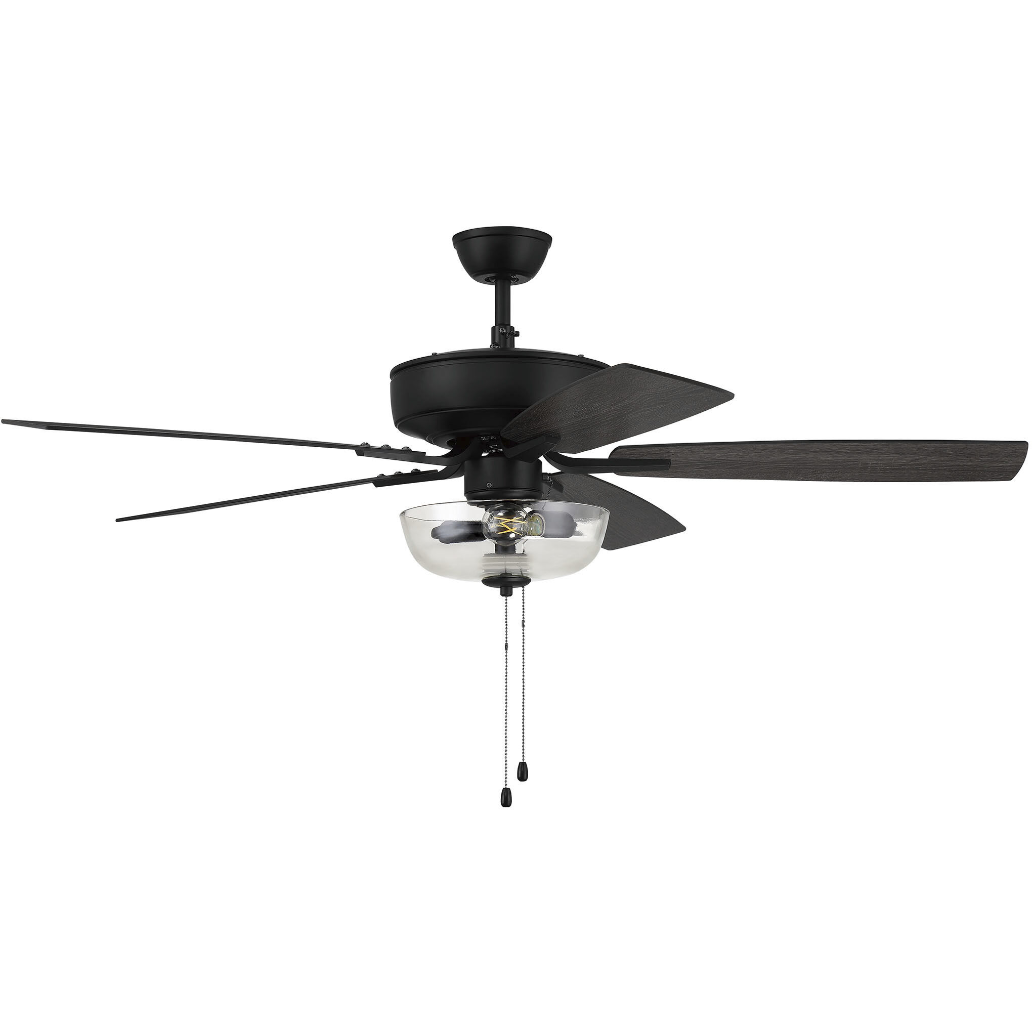 Pro Plus 101 52 inch Flat Black with Flat Black/Grey Wood Blades Contractor Ceiling Fan