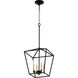 Gabriel 4 Light 13 inch Noir Mini Chandelier Ceiling Light, Quorum Home