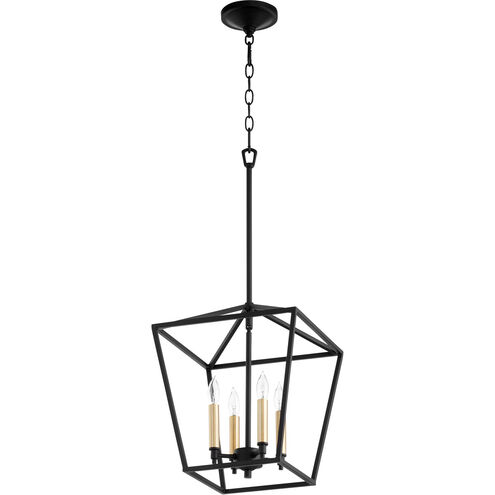 Gabriel 4 Light 13 inch Noir Mini Chandelier Ceiling Light, Quorum Home