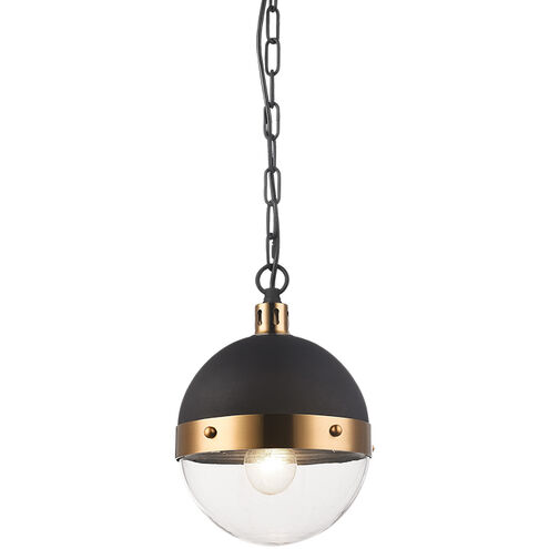 Torino 1 Light 8 inch Aged Gold Brass Pendant Ceiling Light in Aged Gold Brass and Clear