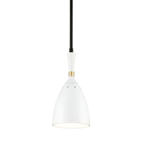 Utopia LED 6 inch Satin Black and Polished Brass Pendant Ceiling Light 