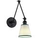Yep Equinox 1 Light 5.88 inch Matte Black Swing Arm Wall Lamp Wall Light in White with Green Trim
