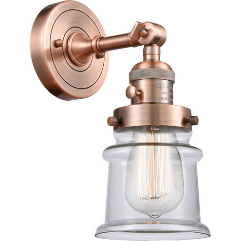 Franklin Restoration Small Canton LED 7 inch Antique Copper Sconce Wall Light, Franklin Restoration