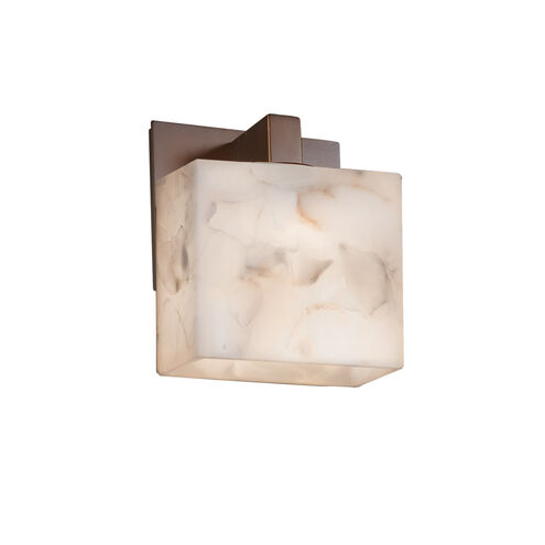 Alabaster Rocks LED 5.5 inch Brushed Nickel ADA Wall Sconce Wall Light in 700 Lm LED, Rectangle