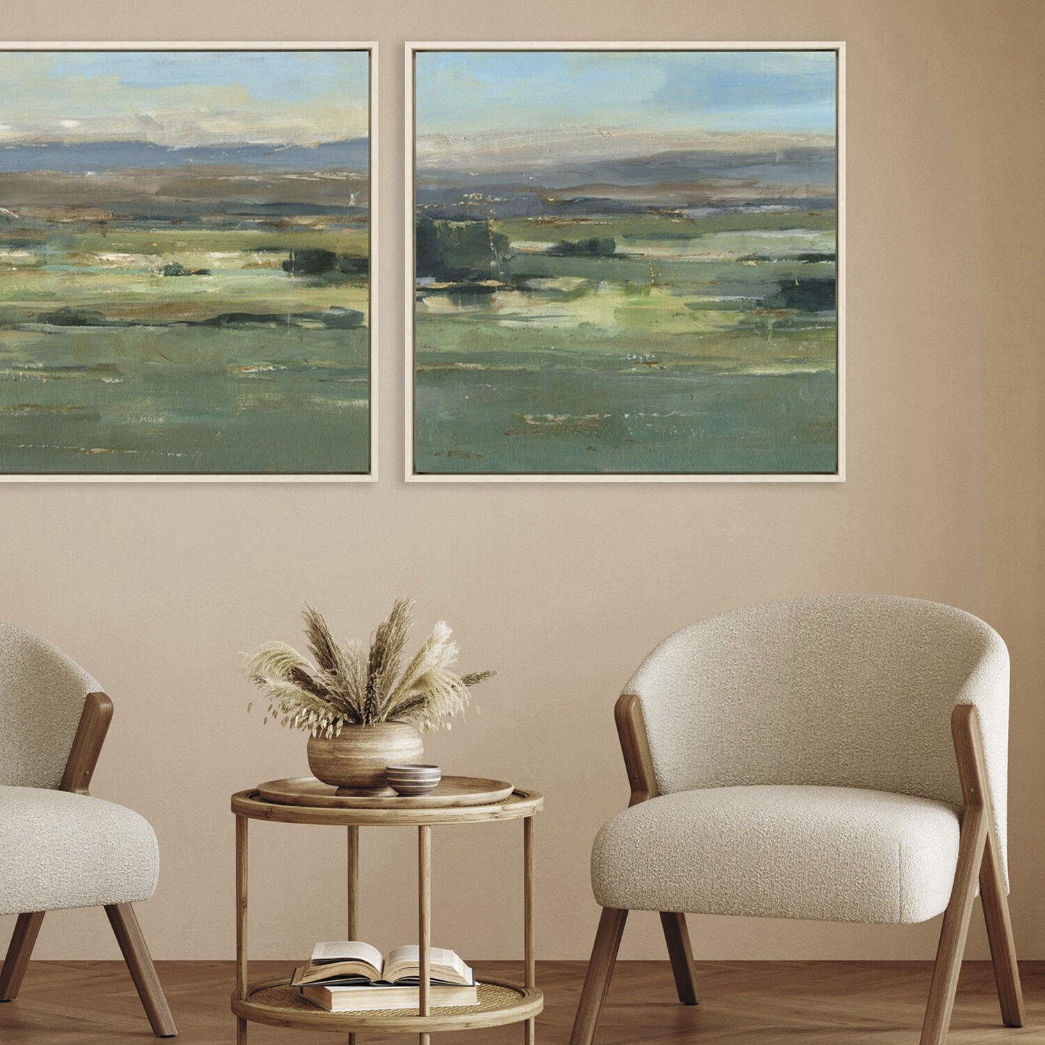 Rainbow Valley Green and Blue and Multi and Yellow Canvas