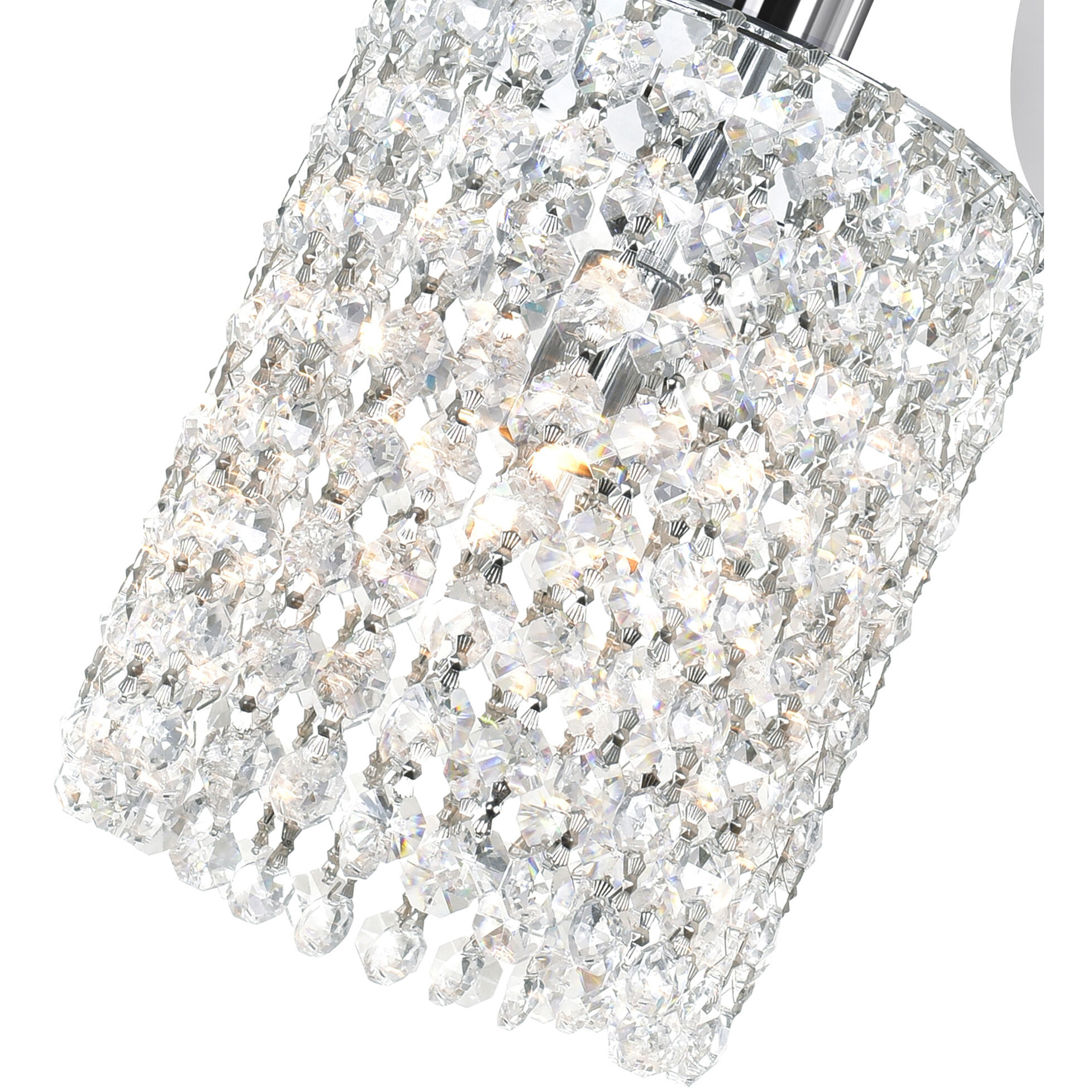Glitz 1 Light 8 inch Chrome Bathroom Sconce Wall Light