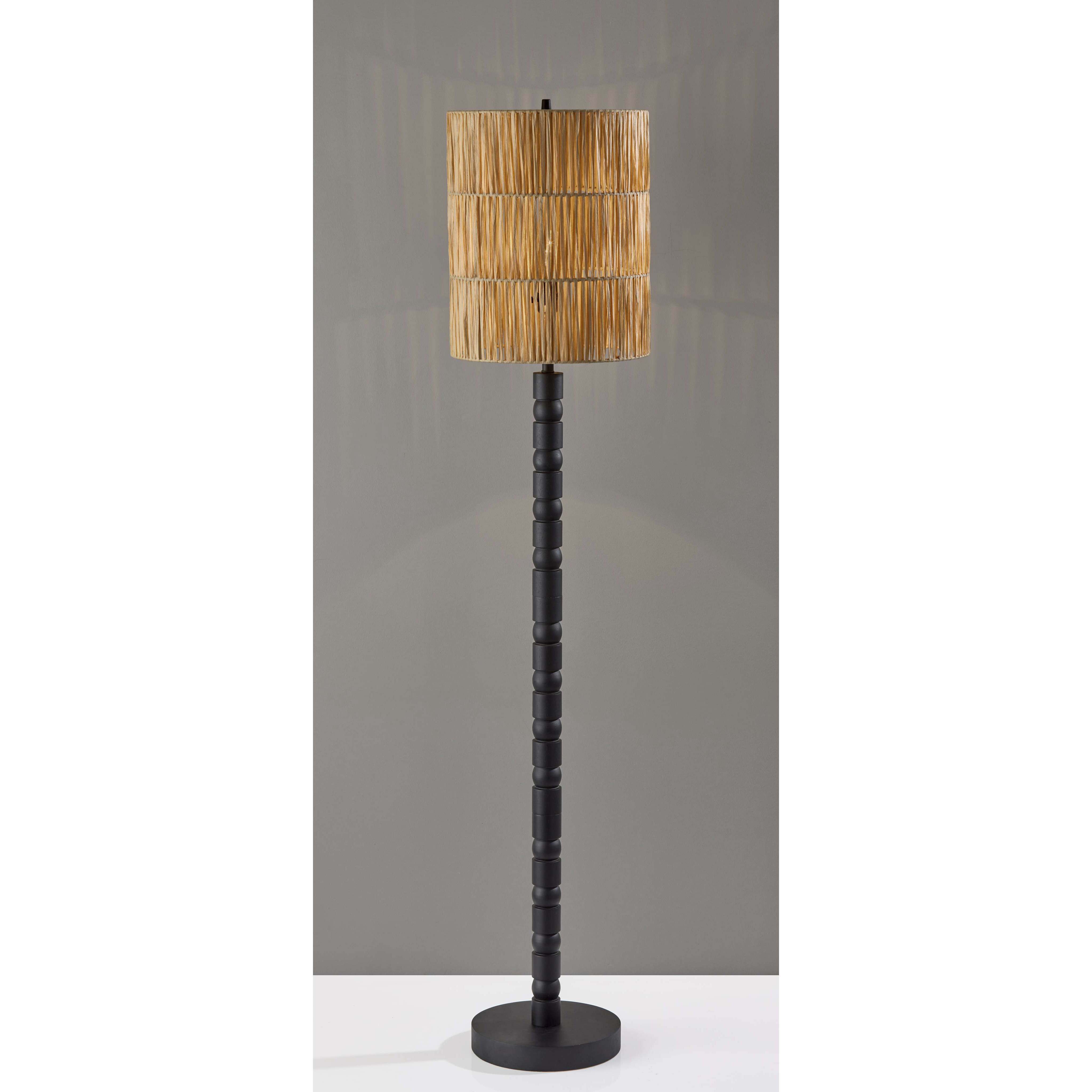 Norfolk 63 inch 100.00 watt Black Wood Floor Lamp Portable Light