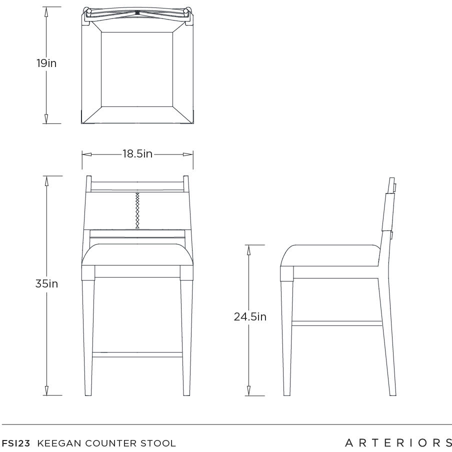 Keegan 35 inch Morel and Walnut with Brushed Stainless Steel Counter Stool