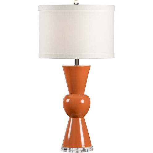 MarketPlace 32 inch 100 watt Orange Glaze Table Lamp Portable Light