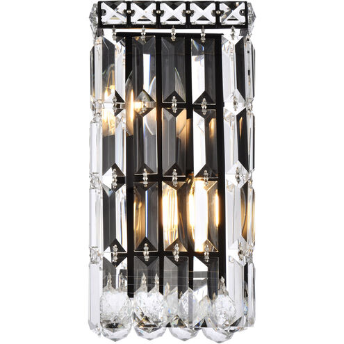 Maxime 2 Light 5 inch Black and Clear Wall Sconce Wall Light