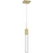 Original Glacier Avenue LED 2 inch Brushed Brass Pendant Ceiling Light in Bubbled