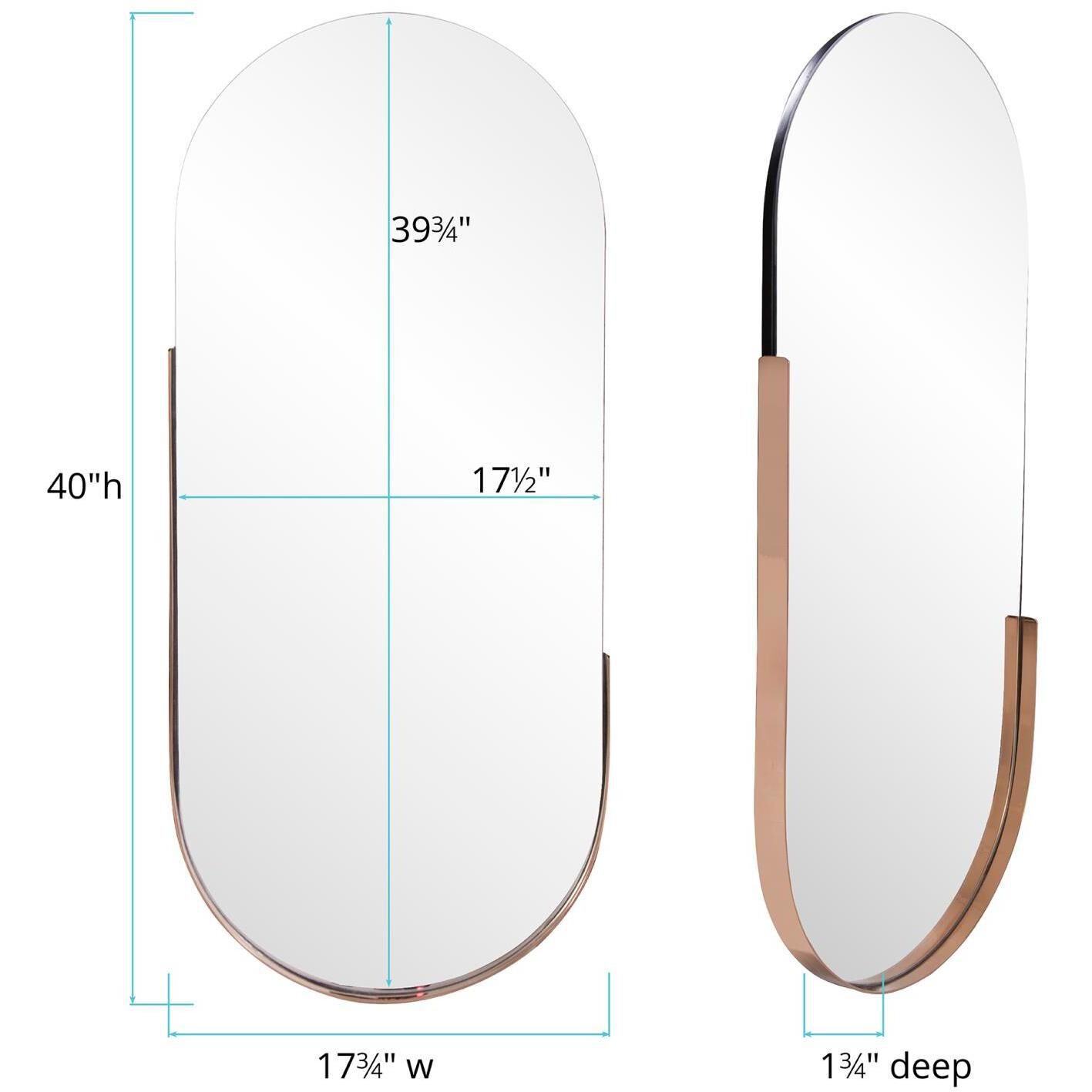 Dante 40 X 17.75 inch Rose Gold Mirror