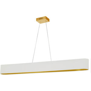 Aubrey LED 51 inch Aged Brass Horizontal Pendant Ceiling Light in White/Gold Jewel Tone