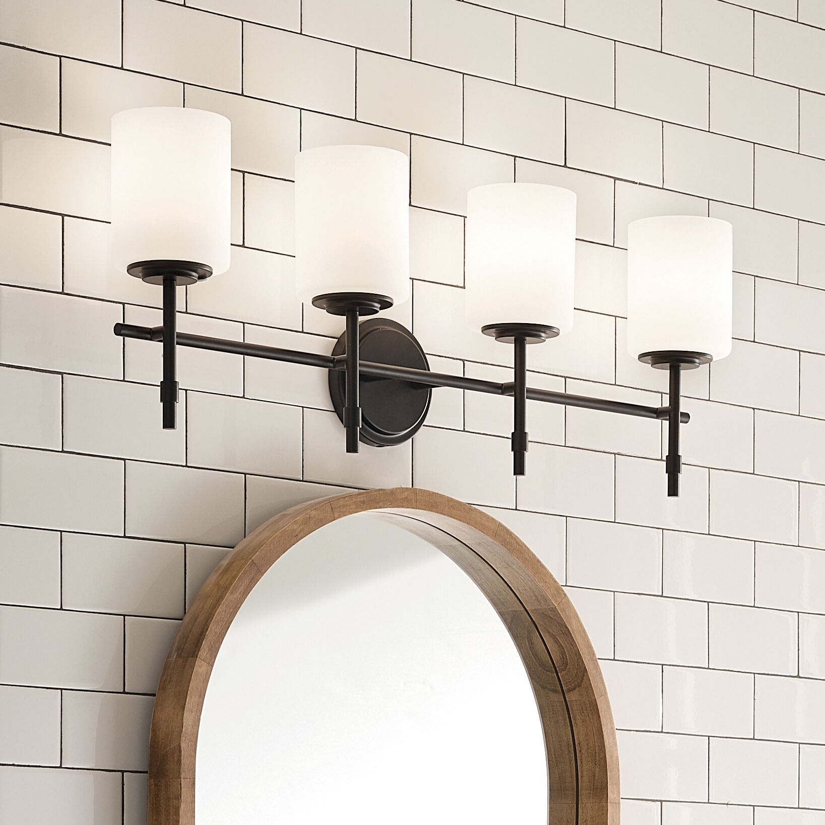 Ali 4 Light 32.5 inch Black Bath Vanity Light Wall Light