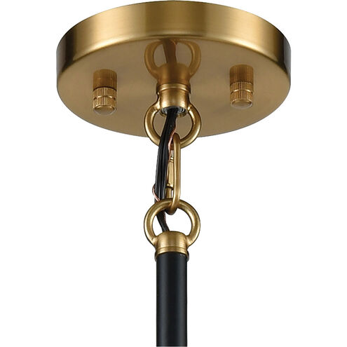 McKees 8 Light 33 inch Matte Black with Satin Brass Chandelier Ceiling Light