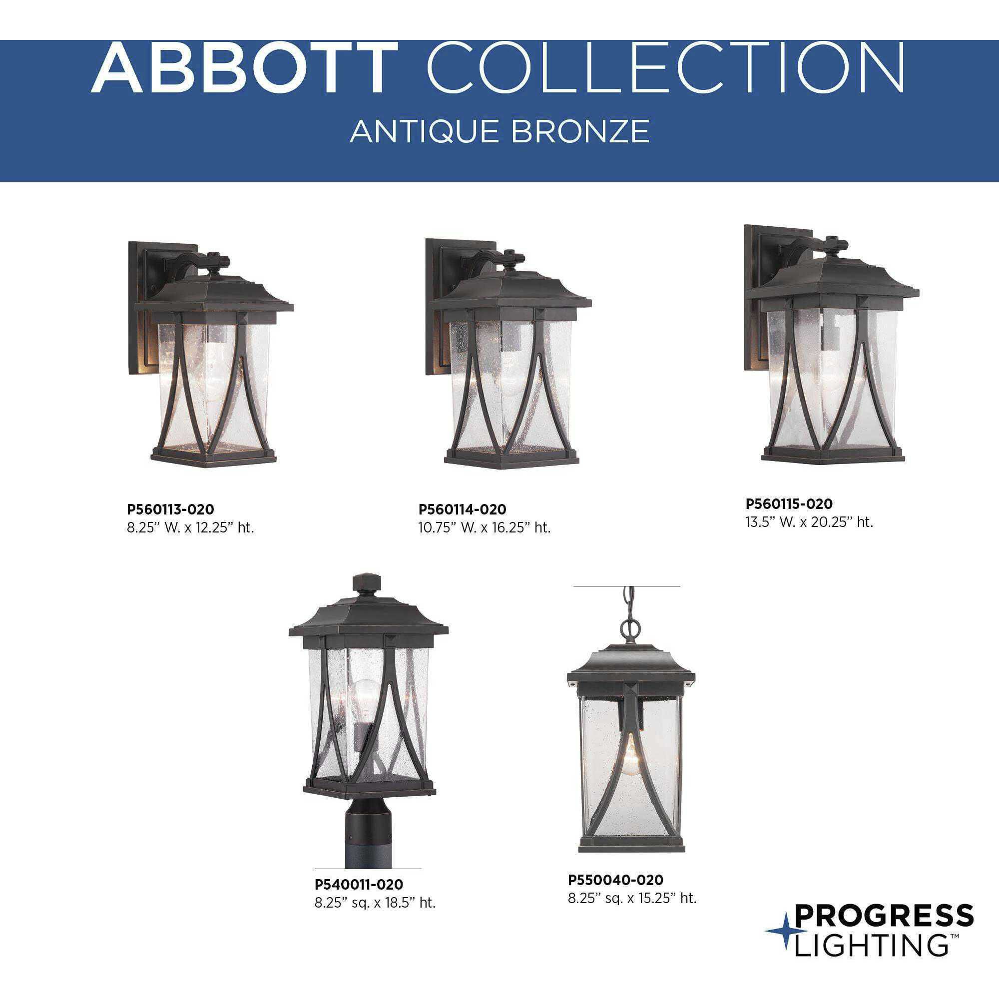 Abbott 1 Light 8 inch Antique Bronze Outdoor Hanging Lantern