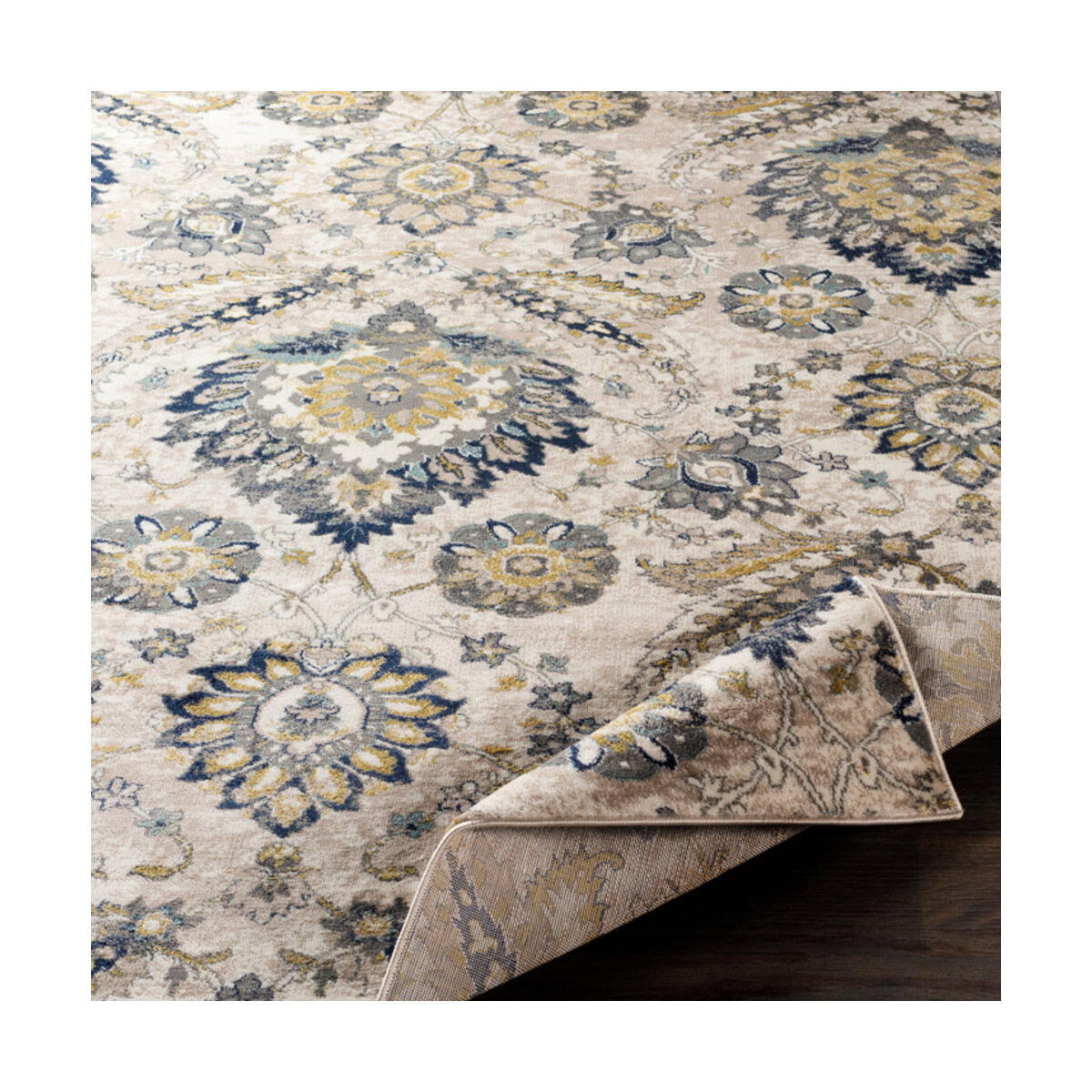 Athens 87 X 63 inch Charcoal/Navy/Sky Blue/Butter/Ivory/White Rugs, Rectangle