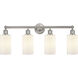 Edison Clymer 4 Light 31 inch Brushed Satin Nickel Bath Vanity Light Wall Light in Matte White Glass