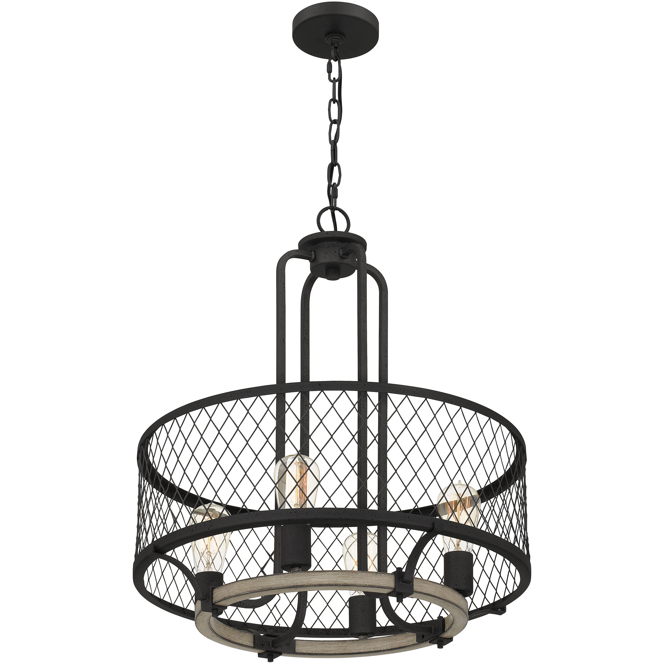 Benton 4 Light 20.75 inch Distressed Iron Pendant Ceiling Light