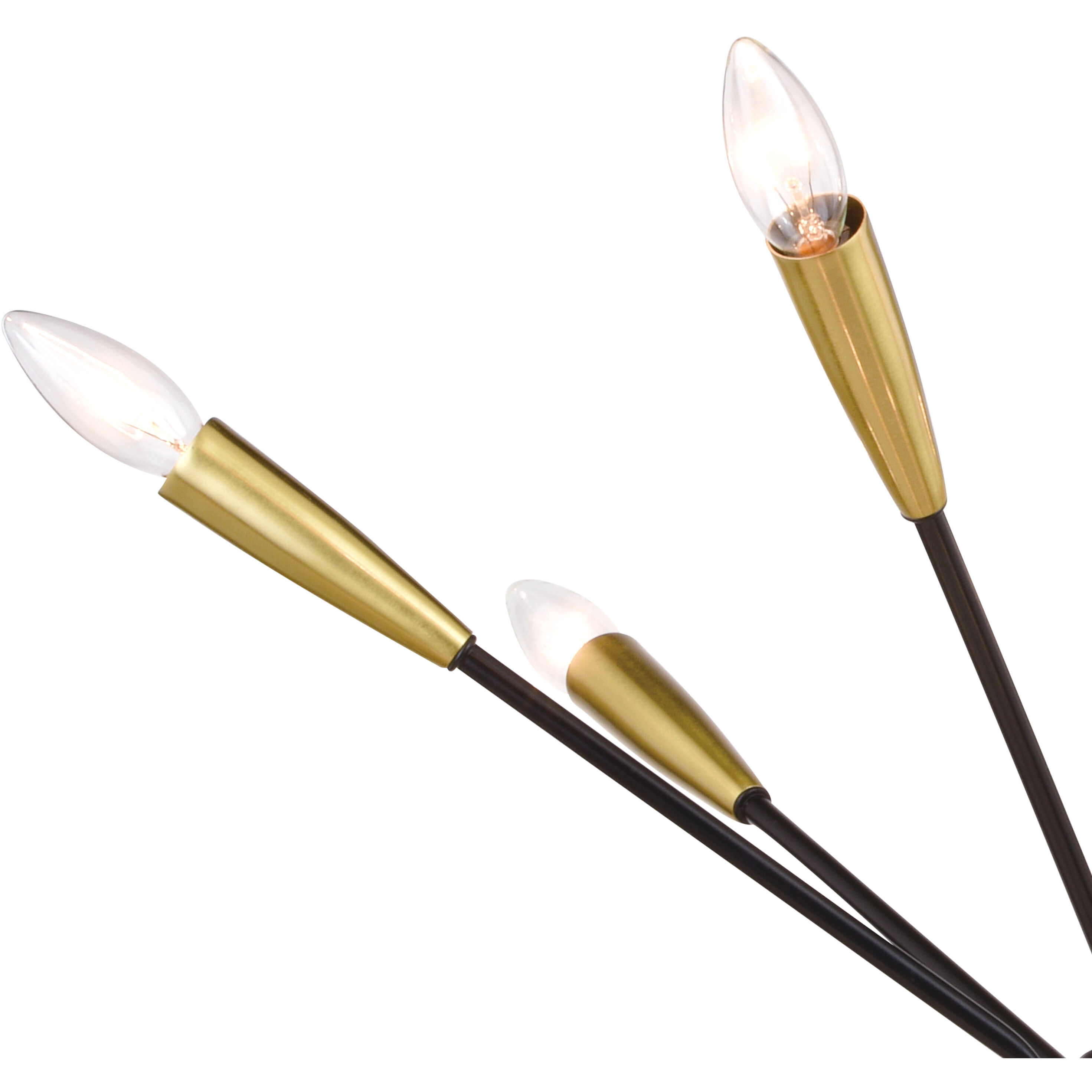 Ellis LED 25.25 inch Matte Black and Satin Brass Pendant Ceiling Light