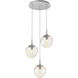 Aster Incandescent 3 Light Classic Silver Chandelier Ceiling Light, Round Multi-Pendant