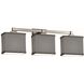 Textile 3 Light 23.5 inch Brushed Nickel Bath Bar Wall Light in Rectangle, Incandescent, Gray, Rectangle