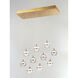 Swank LED 12.5 inch Natural Aged Brass Multi-Light Pendant Ceiling Light
