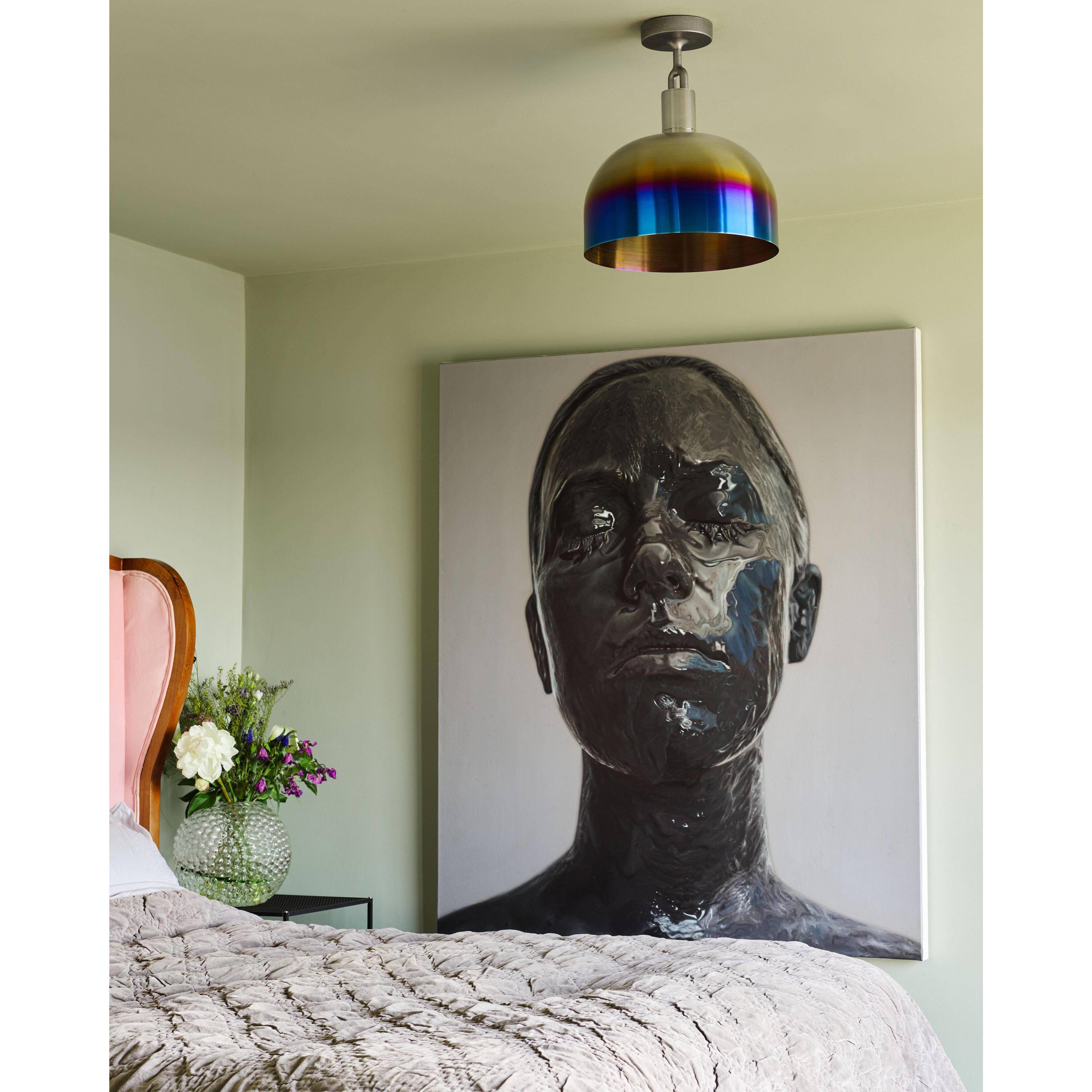 Forked LED 13.39 inch Burnt Steel Flush Mount Ceiling Light