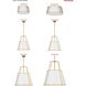 Trapezoid 3 Light 24 inch Gold with White Pendant Ceiling Light
