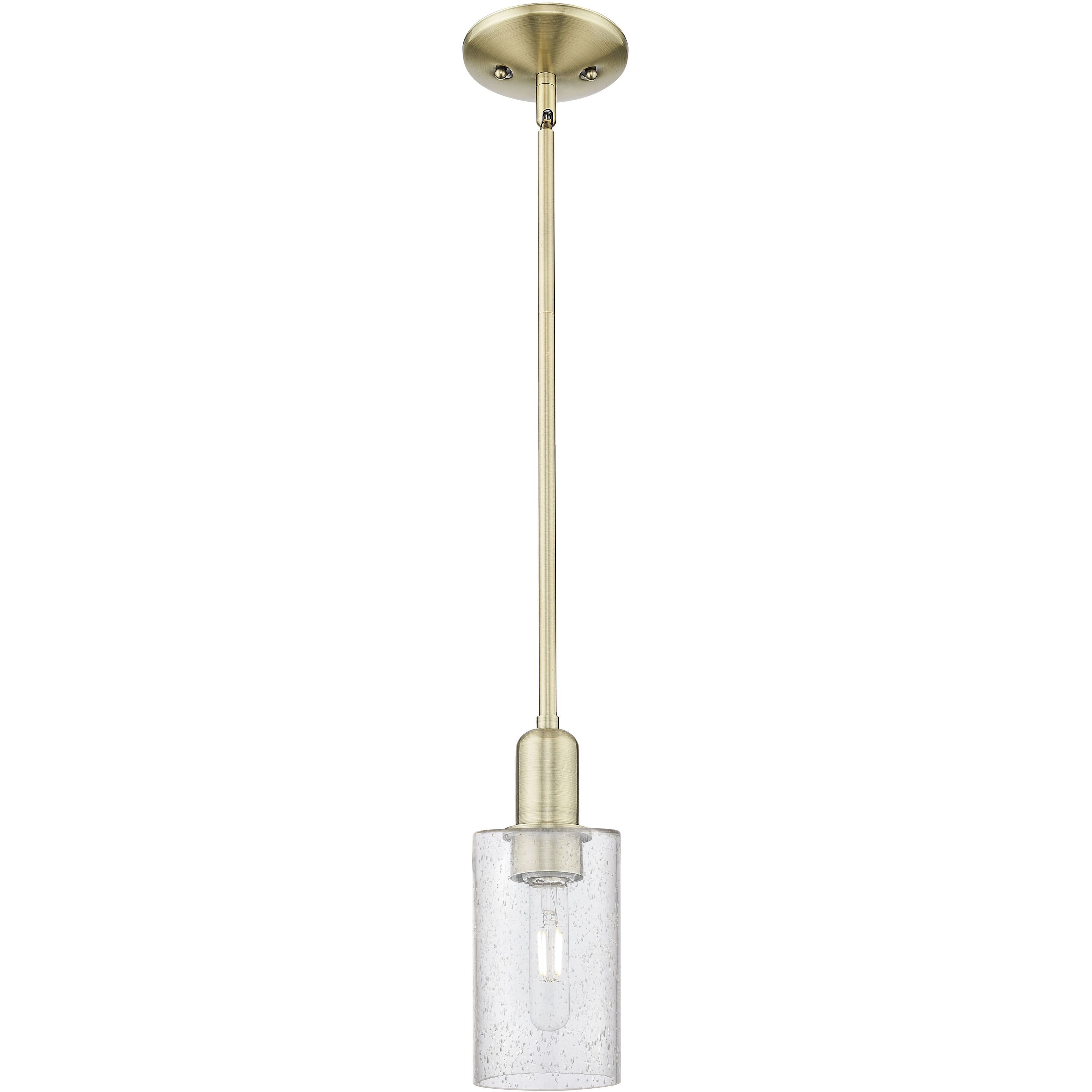 Arcadia Clymer 1 Light 4.88 inch Antique Brass Mini Pendant Ceiling Light in Seedy
