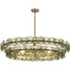 Loren 8 Light 42 inch Weathered Brass Multi-Tier Chandelier Ceiling Light in Green Vintage