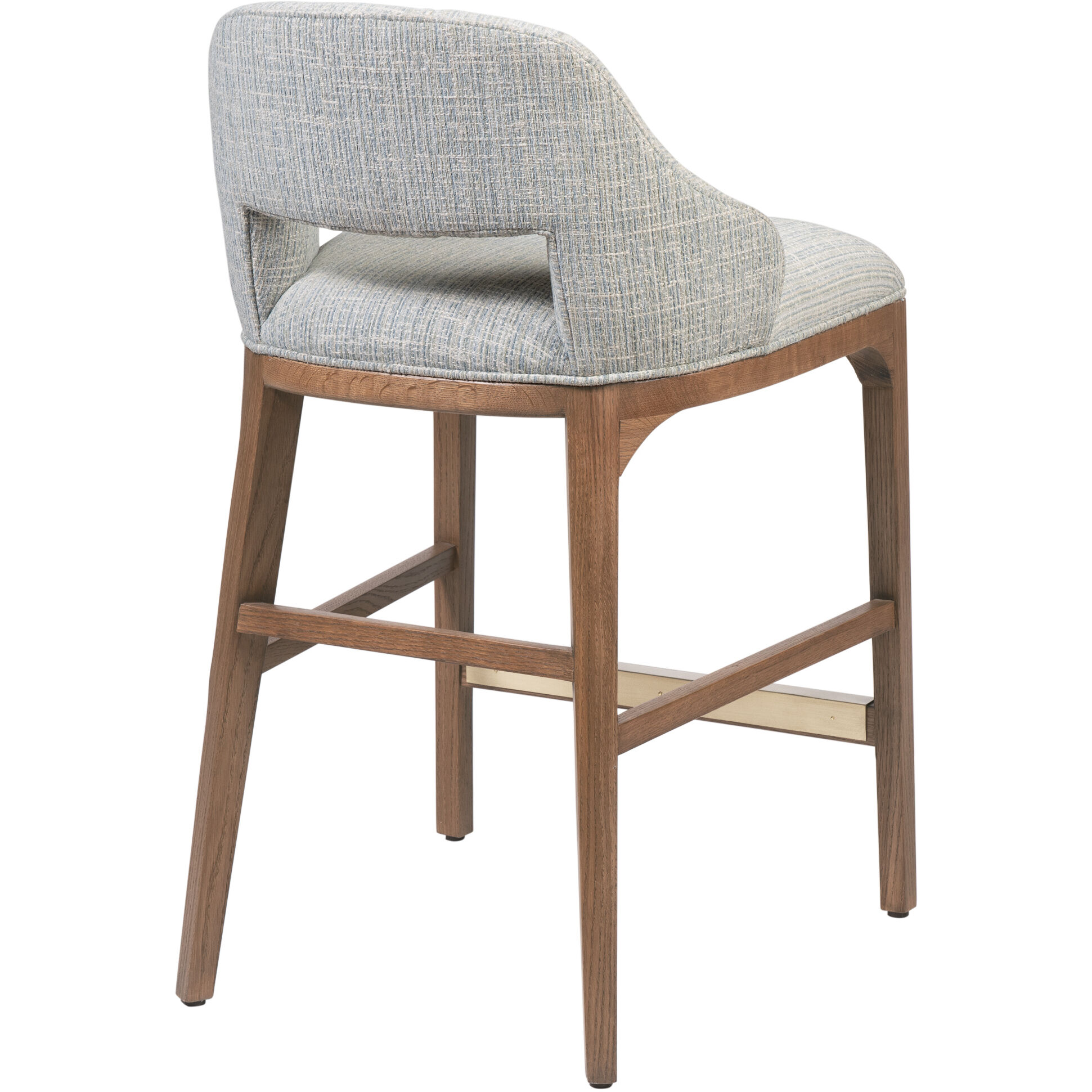 Inga 34 inch Morel Brown/Brushed Brass/Greenlight Powder Counter Stool