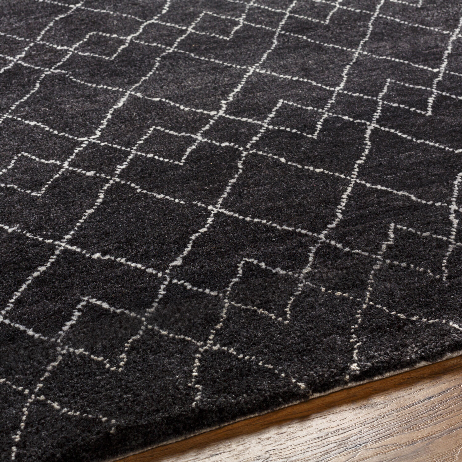 Zara 108 X 72 inch Black Rug in 6 X 9, Rectangle