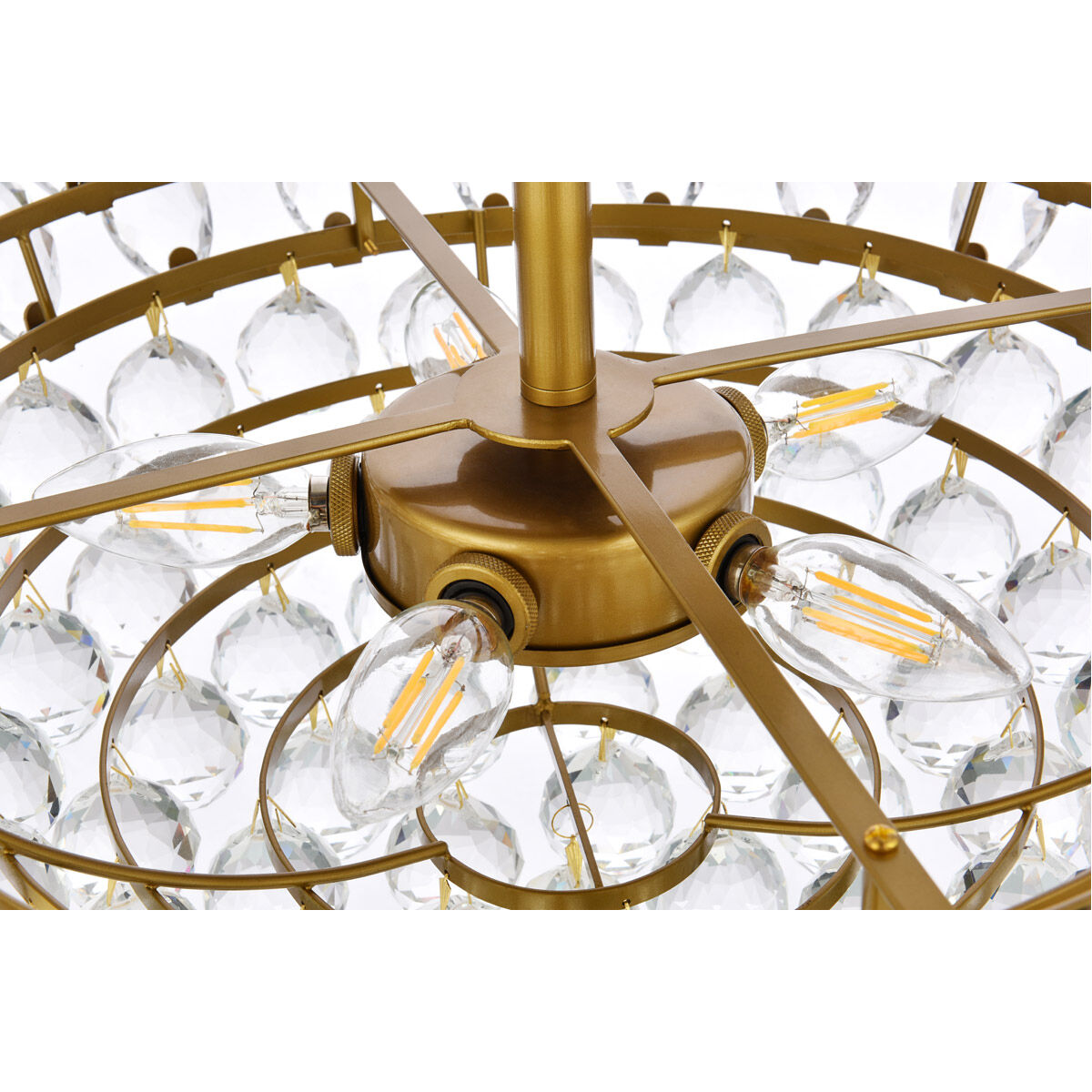 Emilia 5 Light 20 inch Brass Flush Mount Ceiling Light