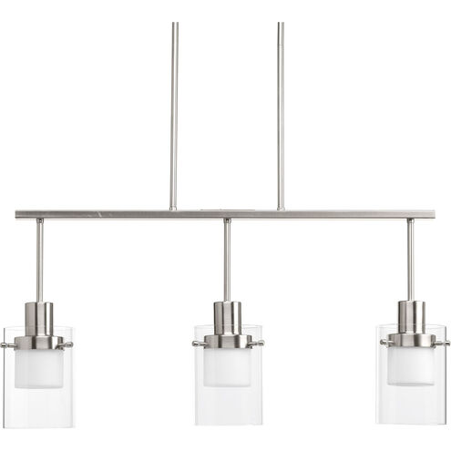 Moderna LED 32 inch Brushed Nickel Linear Chandelier Ceiling Light, Design Series