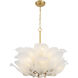 Orchid 10 Light 28.5 inch Legacy Brass Pendant Ceiling Light in White Handmade Glass
