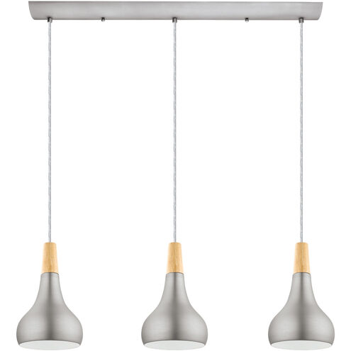 Sabinar 3 Light 35 inch Brushed Nickel Linear Pendant Ceiling Light 