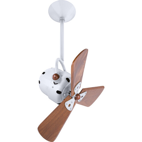 Matthews-Gerbar Bianca Direcional 16 inch Gloss White with Mahogany Blades Ceiling Fan, Matthews-Gerbar