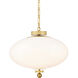 Glossey LED 22 inch Vintage Brass Pendant Ceiling Light