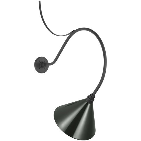 Thomas O'Brien Academy Barn Light LED 38.25 inch Matte Black Anchored Larrabee Barn Light in 12.5" Green Conical Savannah Shade
