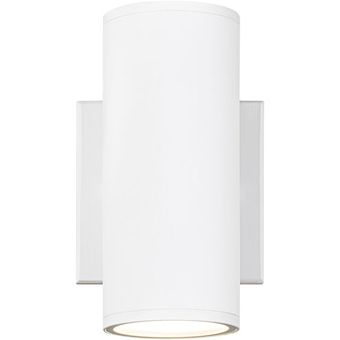Tubular LED 7 inch Matte White Outdoor Wall Light