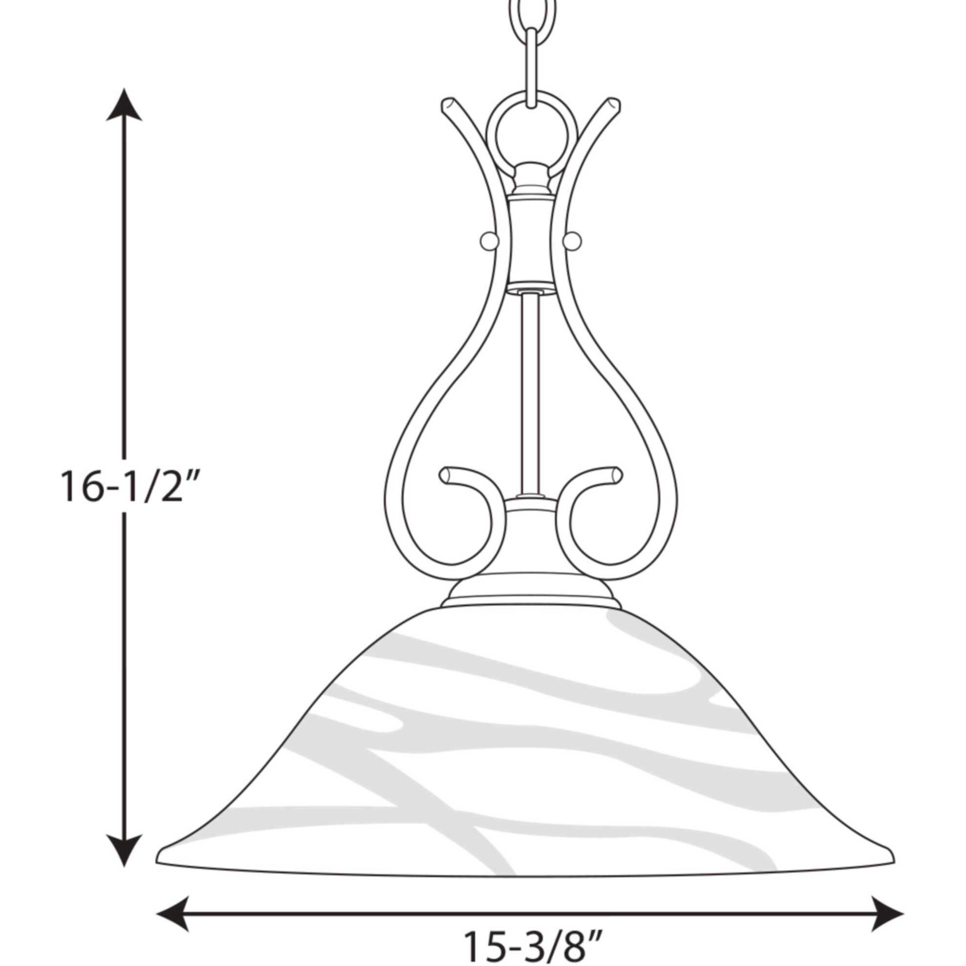 Alabaster Glass 1 Light 15.38 inch Brushed Nickel Pendant Ceiling Light