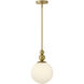 Opalite 1 Light 9.5 inch Lacquered Brass Convertible Pendant Ceiling Light