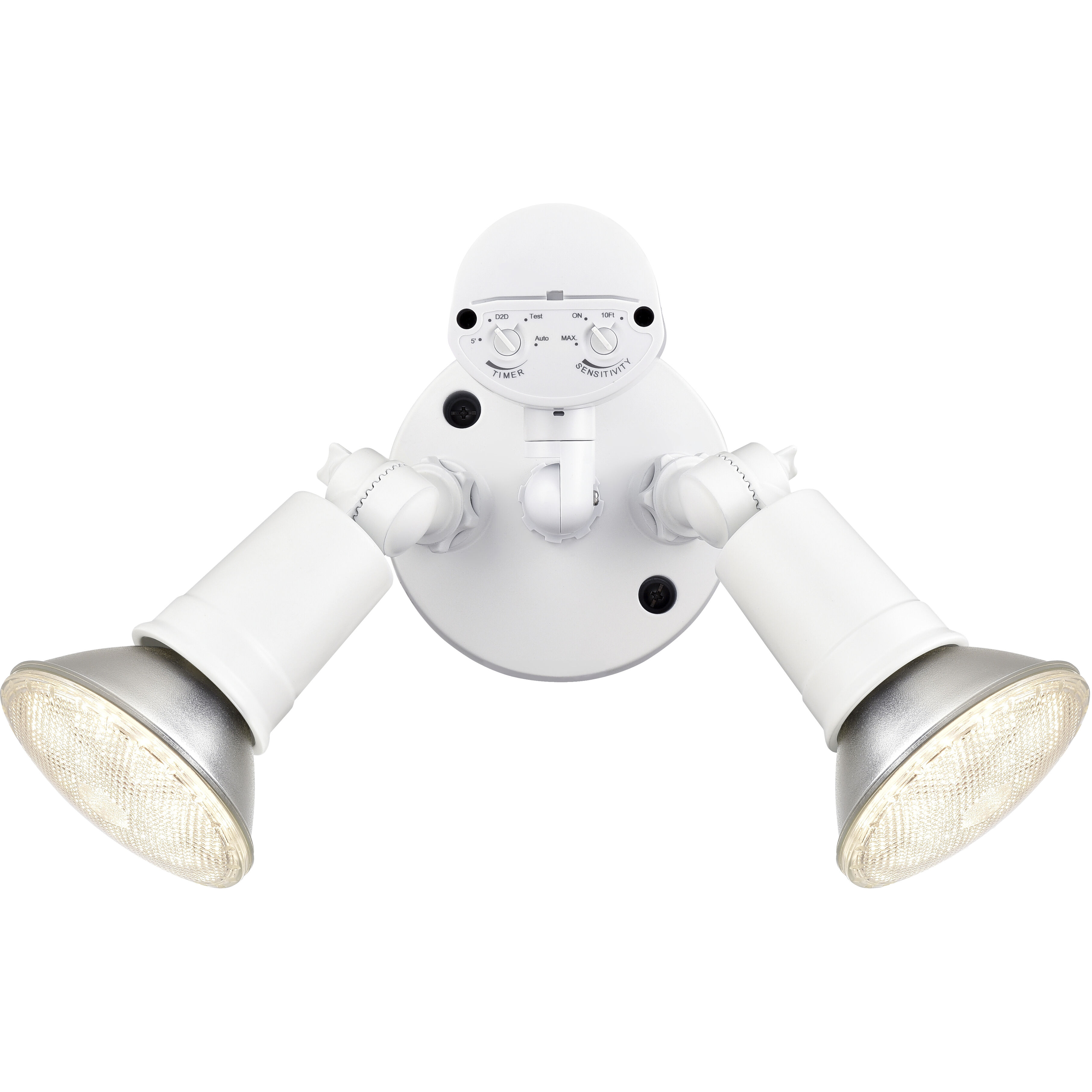 Twin Head Basic 2 Light 4.75 inch Matte White Outdoor Security Flood Light