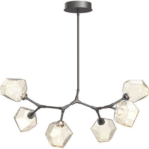 Gem LED 38 inch Graphite Linear Pendant Ceiling Light in Amber, 2700K LED, Modern Branch
