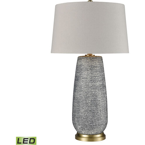 Rehoboth 30 inch 9 watt Blue with Aged Brass Table Lamp Portable Light